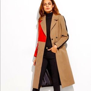 Colorblock Double Breasted Coat